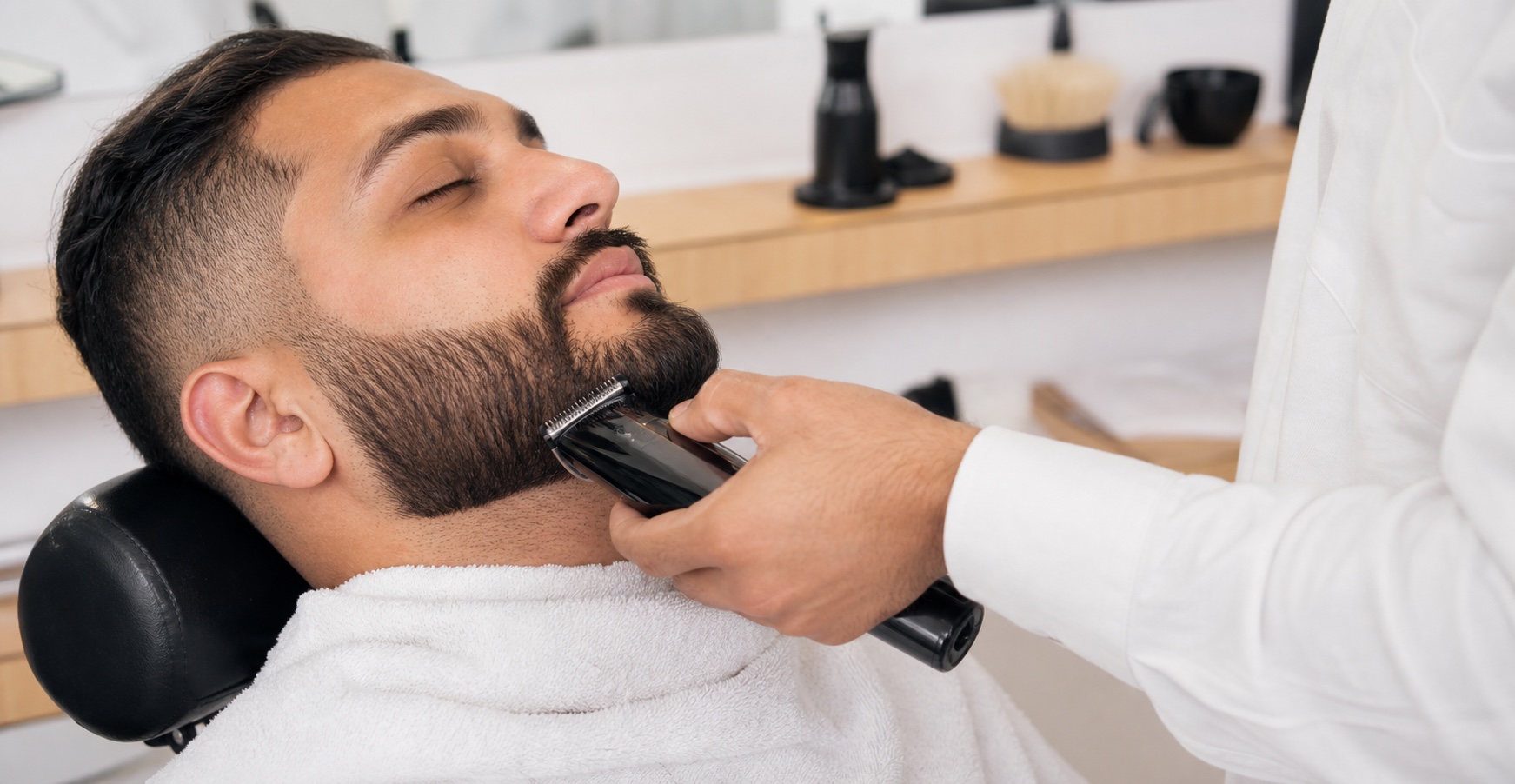 Bright barbershop beard trim
